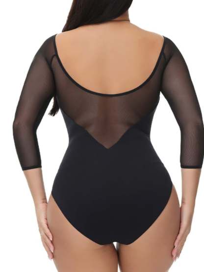 Long Sleeve Corset Shapewear for Women with Round Neck