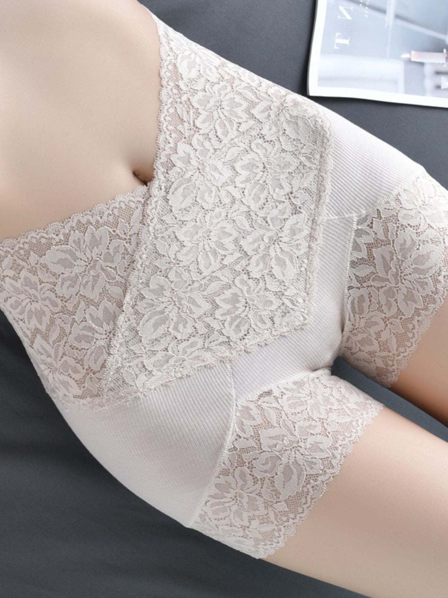 Comfortable Cotton Lace Panties in White for Casual Wear