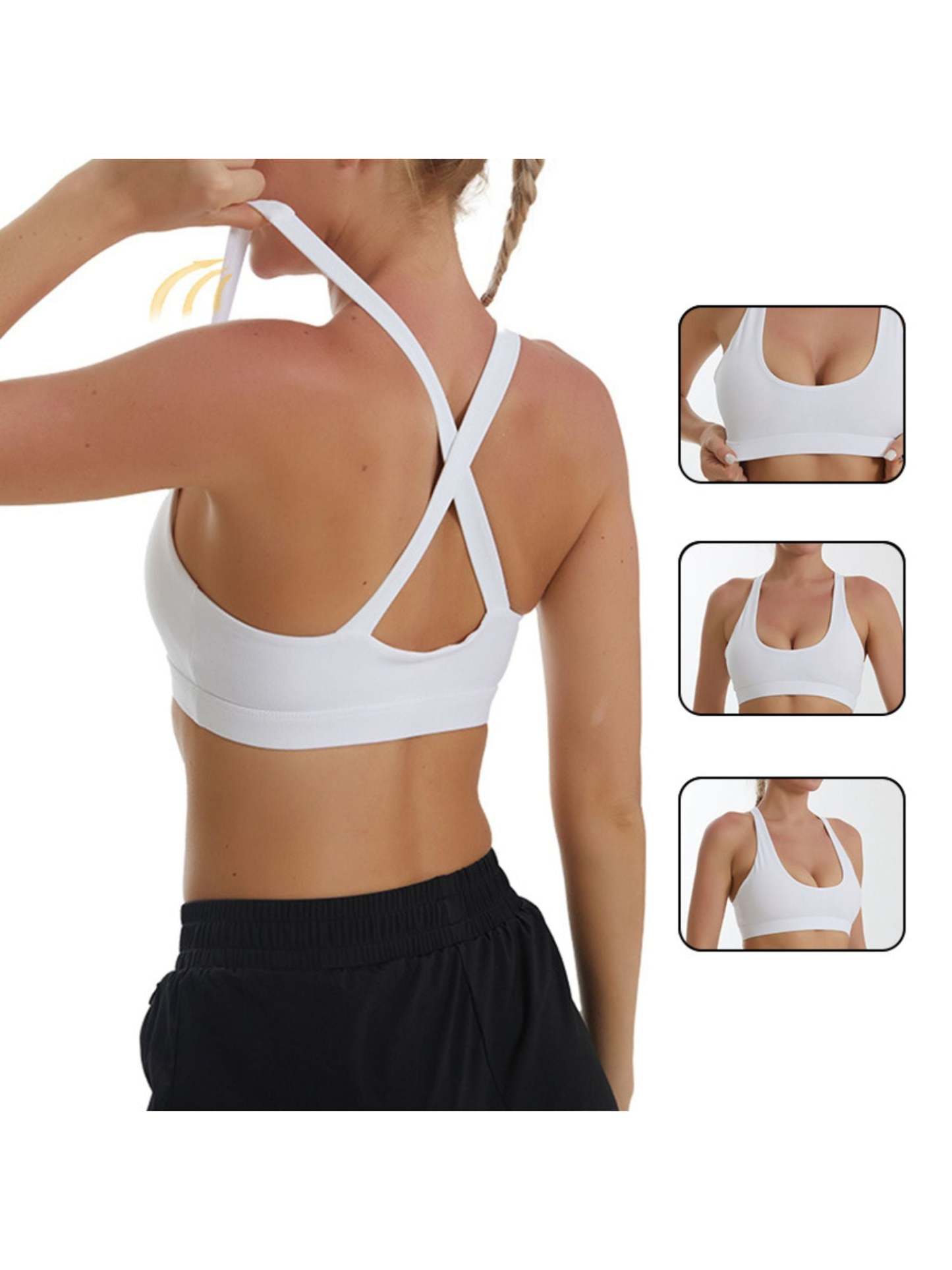 Minimalist Solid Classic Sports Bra for Training in Polyester