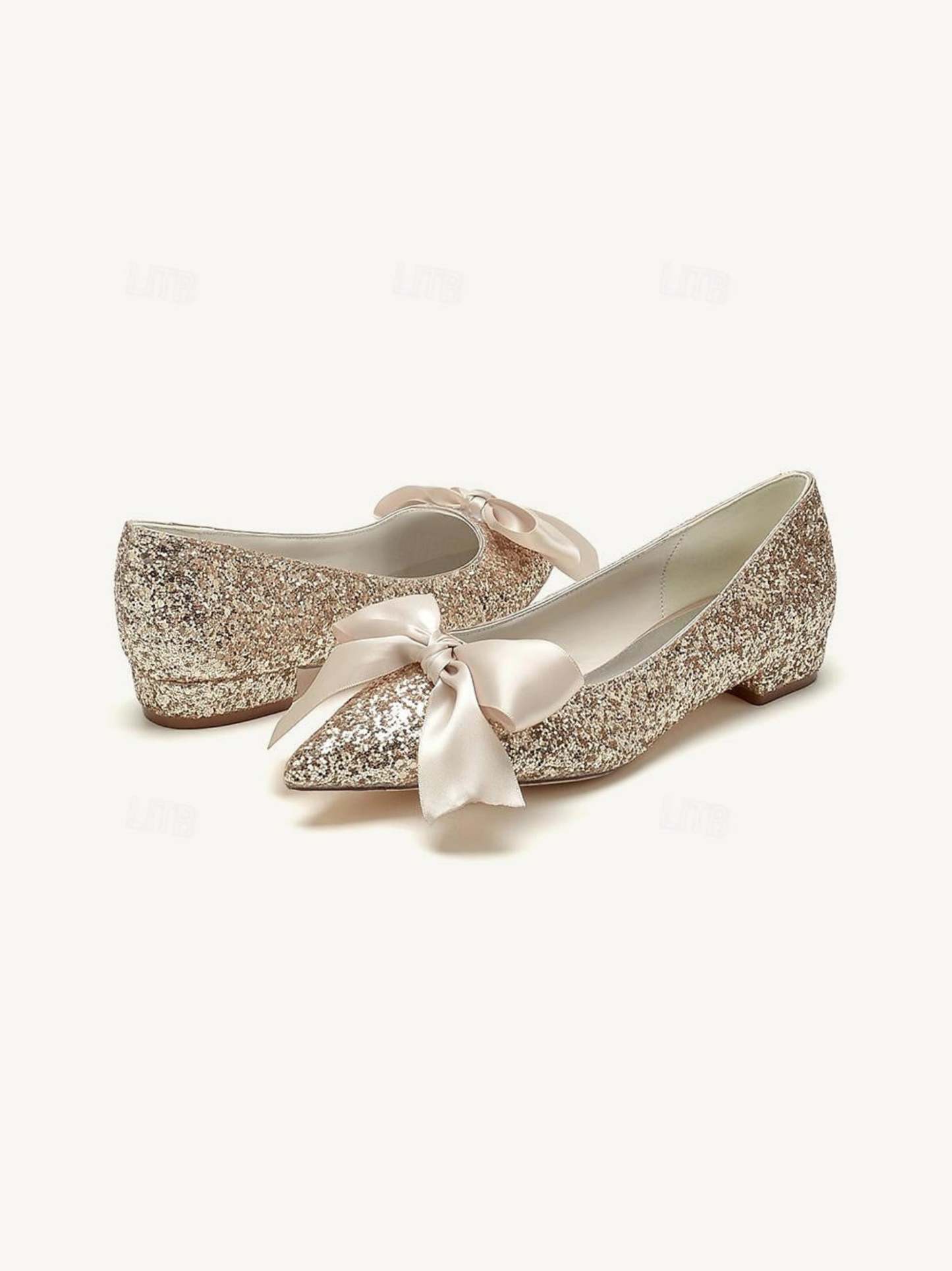 Bridal Flats for Women with Bowknot and Pointed Toe
