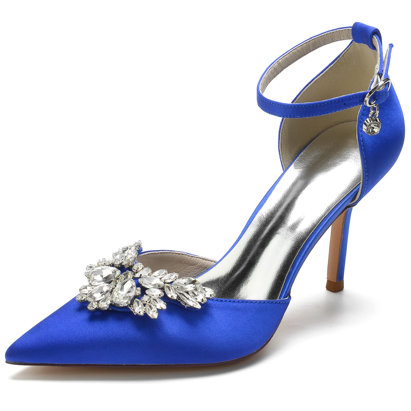 Bridal High Heel Shoes for Women with Rhinestones and Buckle Detail