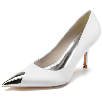 Elegant High-End Bridal Shoes for Women with Pointed Toe and High Heel