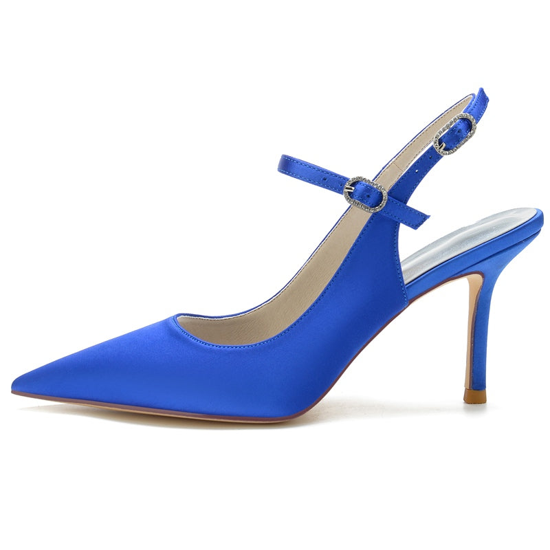 Bridal Sandals for Women with Buckle Detail and Pointed Toe High Heels