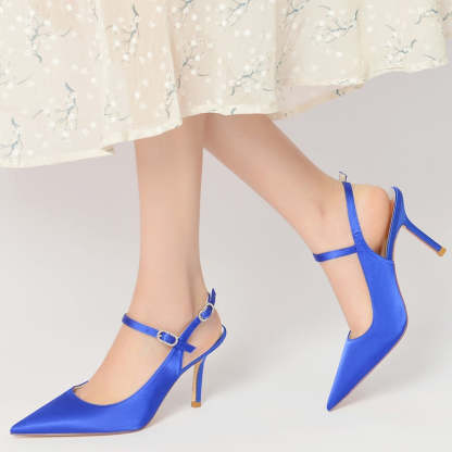 Bridal Sandals for Women with Buckle Detail and Pointed Toe High Heels