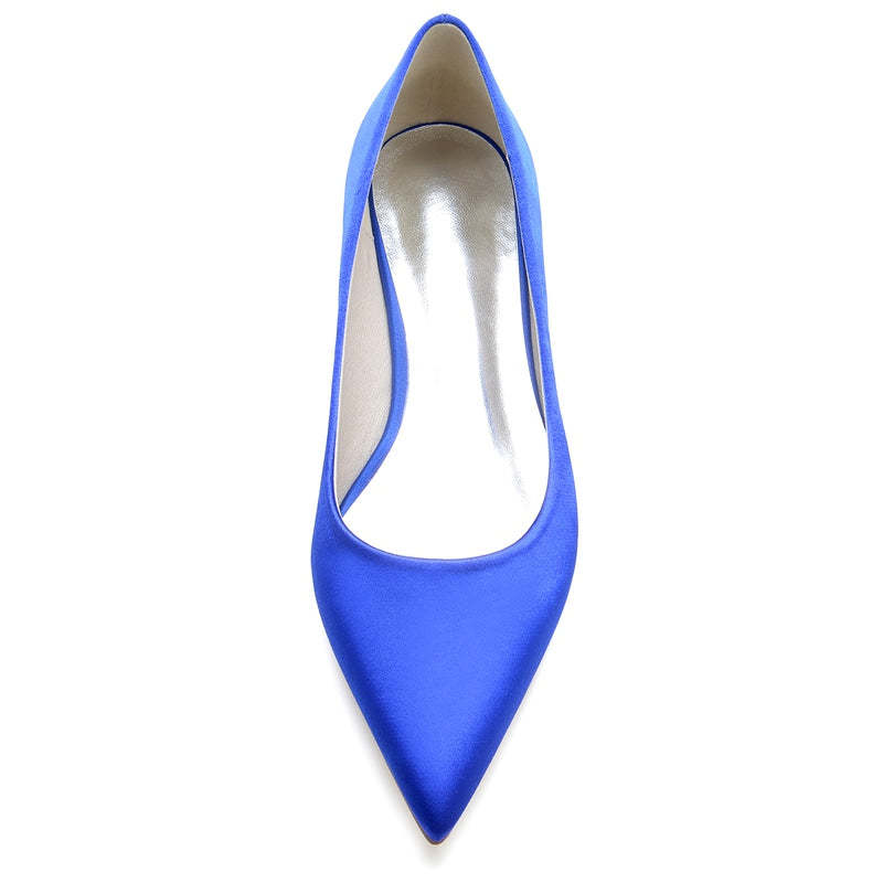 Elegant Bridal Shoes for Women in Silk Satin with Pointed Toe and Square Heel