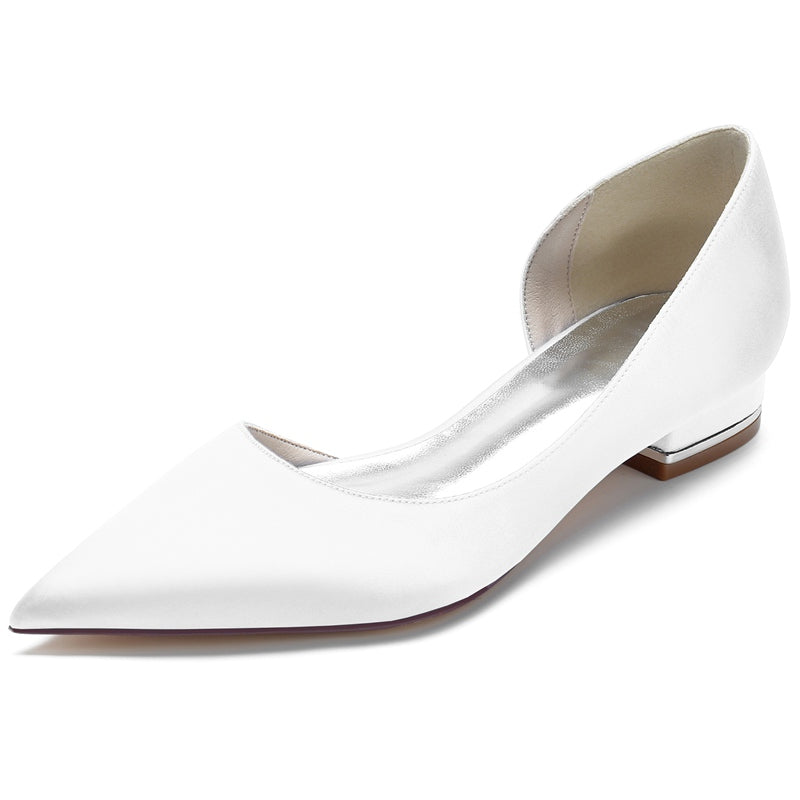 Elegant Closed-Toe Low-Heel Bridal Shoes for Women