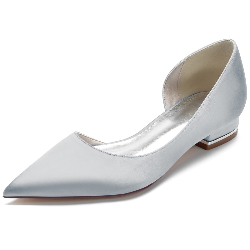 Elegant Closed-Toe Low-Heel Bridal Shoes for Women