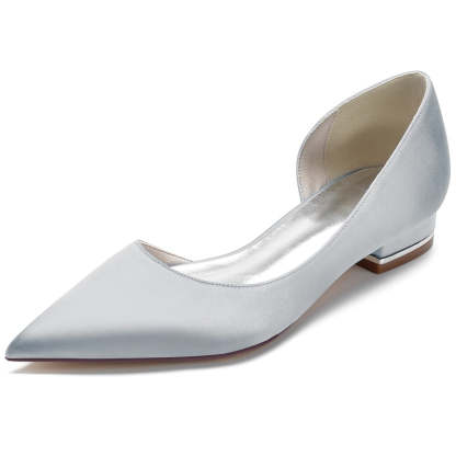 Elegant Closed-Toe Low-Heel Bridal Shoes for Women
