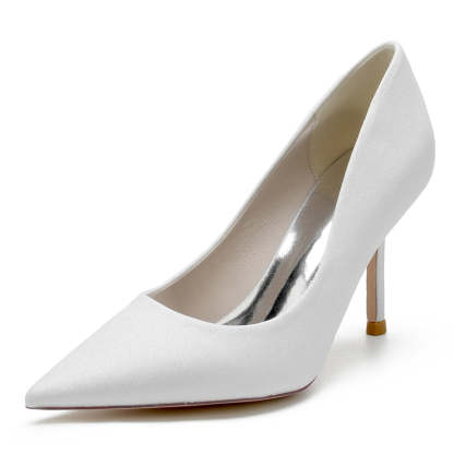 Bridal High Heel Shoes for Women with Sparkling Glitter and Stretch Pointed Toe