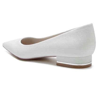 Bridal Shoes for Women: Simple Sparkling Pointed Toe with Flat Heel