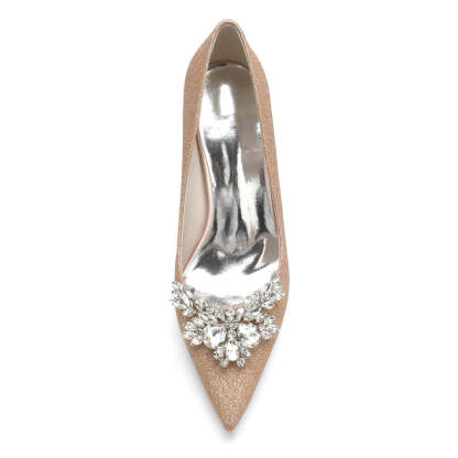 Elegant White Bridal Heels with Rhinestones for Women