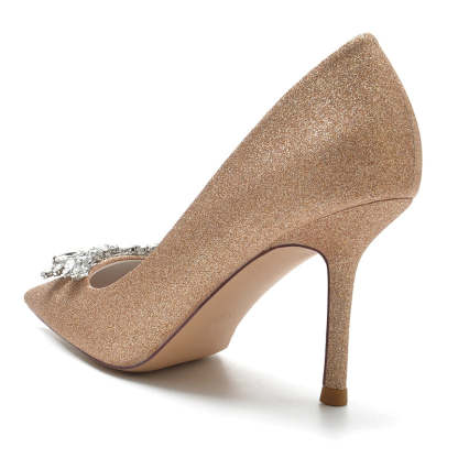 Elegant White Bridal Heels with Rhinestones for Women