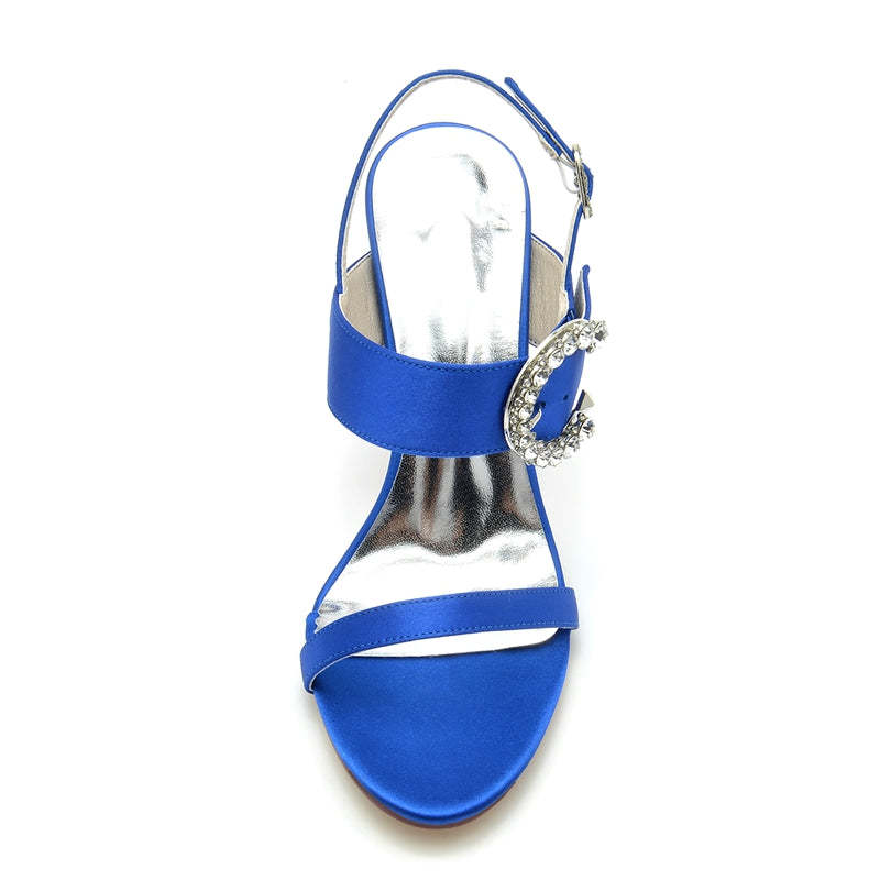 Black Peep Toe Stiletto Heel Wedding Shoes for Women with Rhinestone Accents