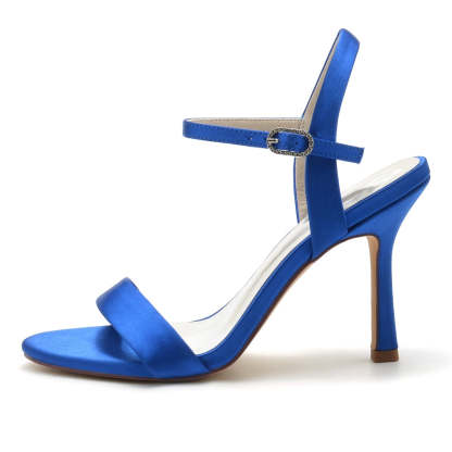 Elegant Open-Toe High Heel Wedding Shoes for Women with Simple Buckle