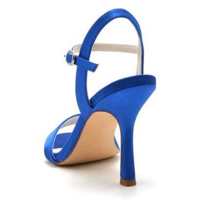 Elegant Open-Toe High Heel Wedding Shoes for Women with Simple Buckle