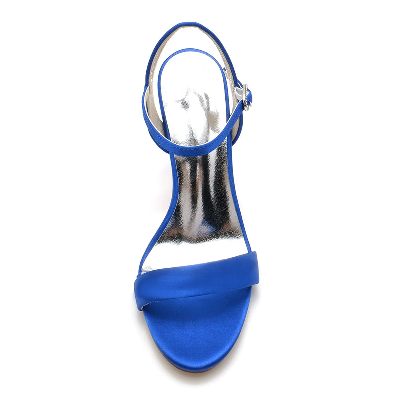 Elegant Open-Toe High Heel Wedding Shoes for Women with Simple Buckle