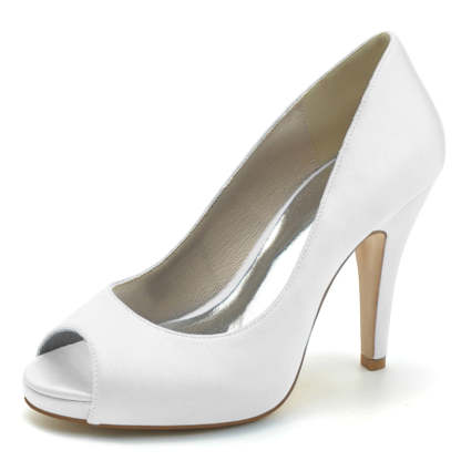 Elegant Royal Blue Peep Toe High Heel Wedding Shoes for Women