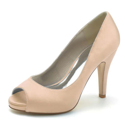 Elegant Royal Blue Peep Toe High Heel Wedding Shoes for Women