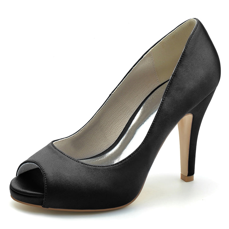 Elegant Royal Blue Peep Toe High Heel Wedding Shoes for Women