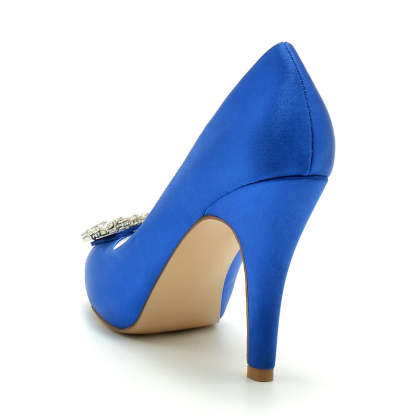 Elegant Champagne Open-Toe Bridal Shoes for Women with Square Rhinestone