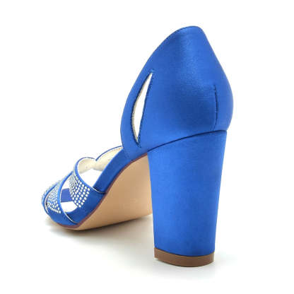 Classic Bridal Shoes for Women with Peep Toe High Heel and Crystal Cross Straps