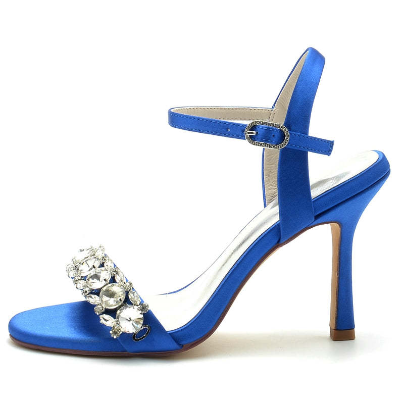 Chic Open-Toe Stiletto Heel Bridal Shoes for Women with Delicate Rhinestone