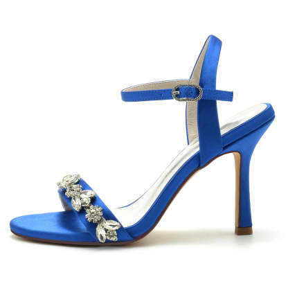 Elegant Stiletto Heel Bridal Shoes for Women with Rhinestone Buckle