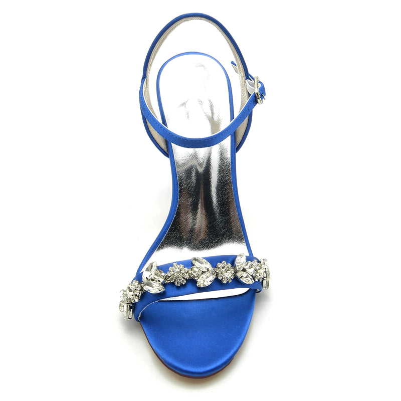 Elegant Stiletto Heel Bridal Shoes for Women with Rhinestone Buckle