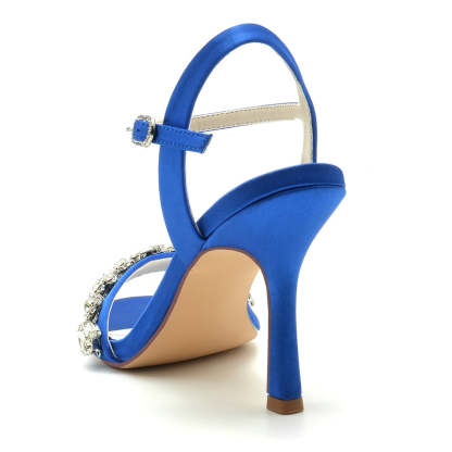 Elegant Stiletto Heel Bridal Shoes for Women with Rhinestone Buckle