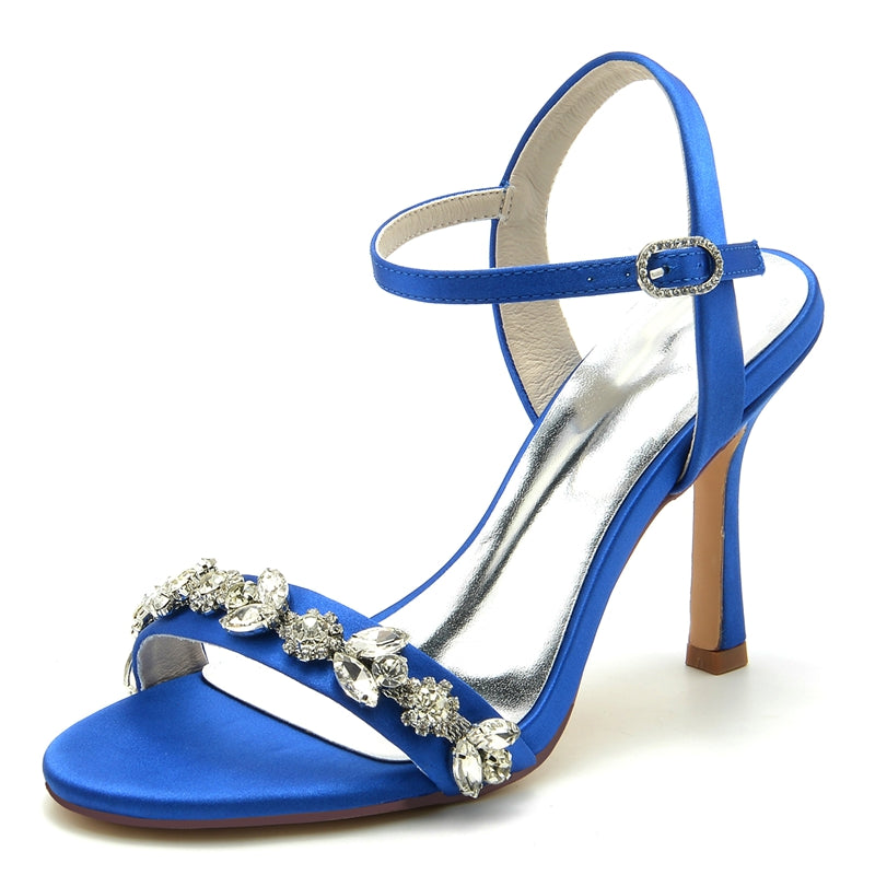 Elegant Stiletto Heel Bridal Shoes for Women with Rhinestone Buckle