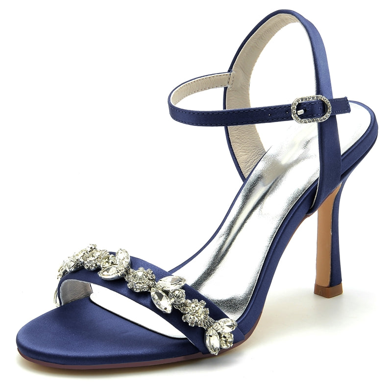 Elegant Stiletto Heel Bridal Shoes for Women with Rhinestone Buckle