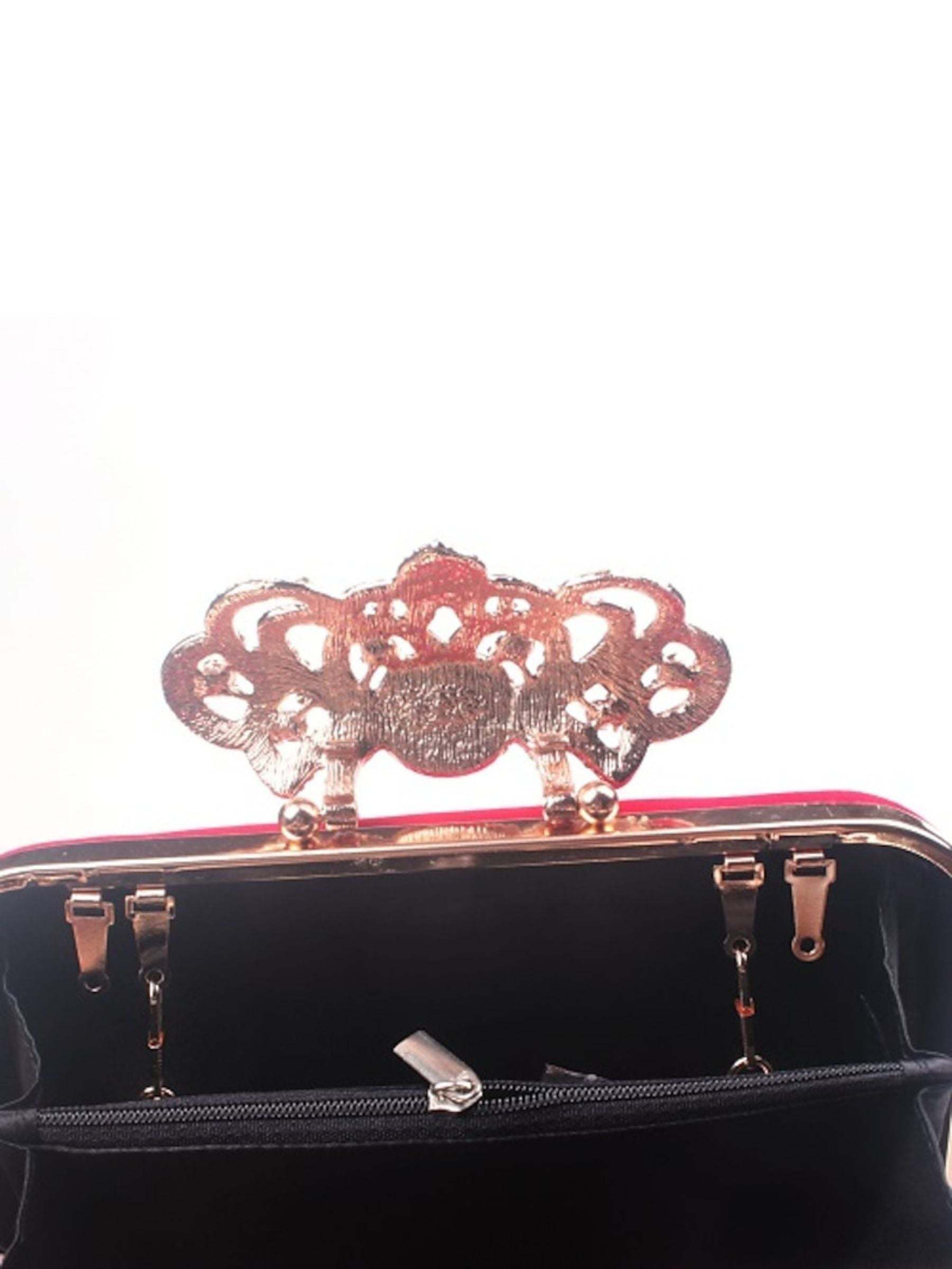 Elegant Retro Velvet Clutch Bags with Rhinestone Accents