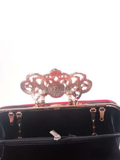 Elegant Retro Velvet Clutch Bags with Rhinestone Accents