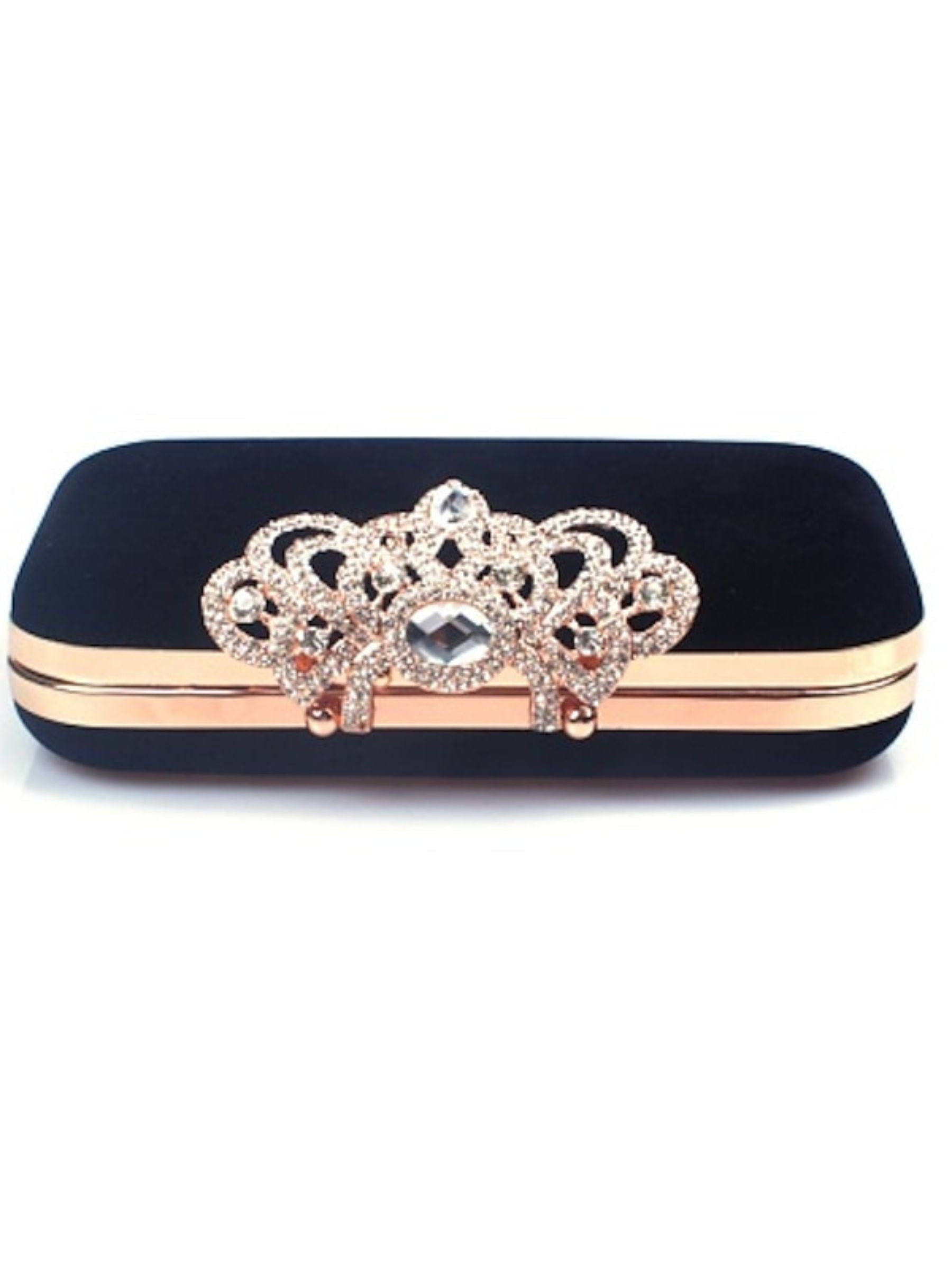 Elegant Retro Velvet Clutch Bags with Rhinestone Accents