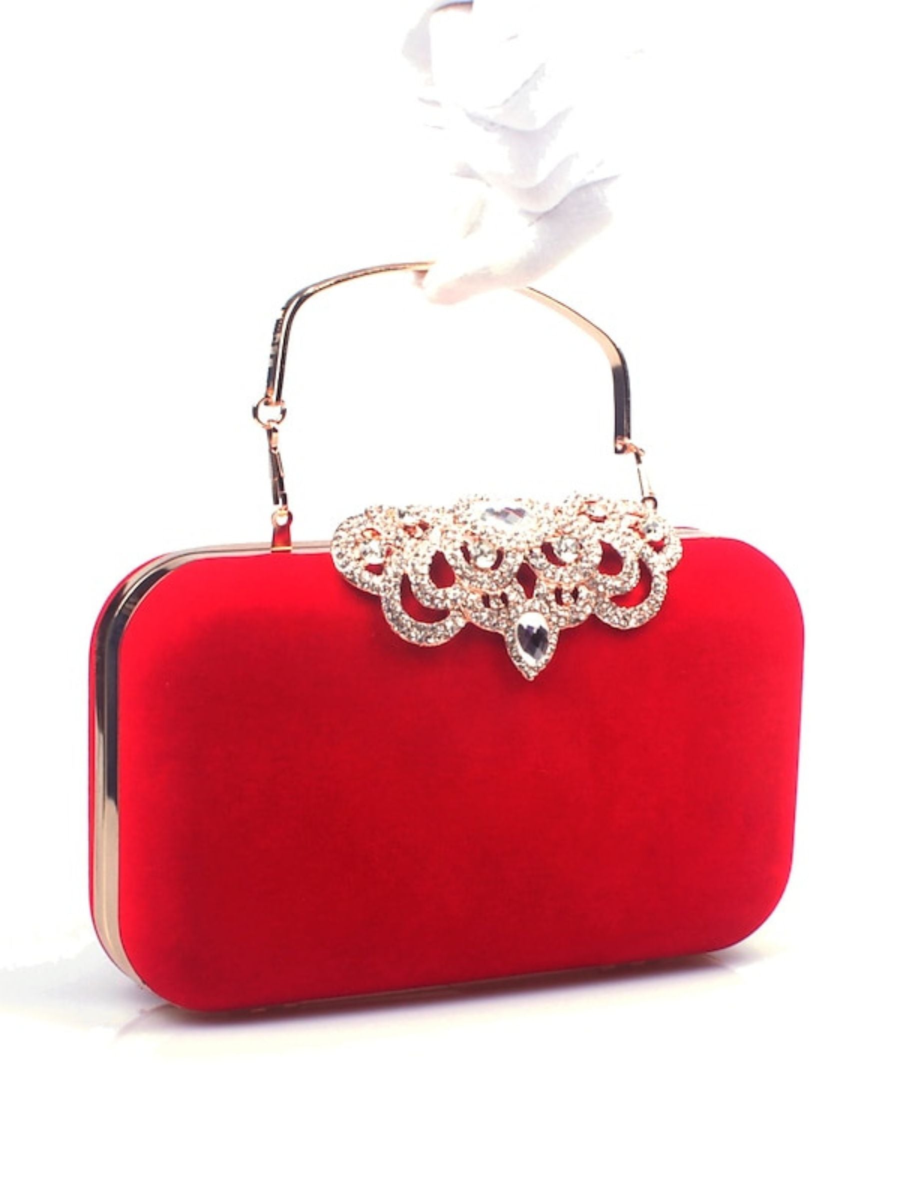 Elegant Retro Velvet Clutch Bags with Rhinestone Accents
