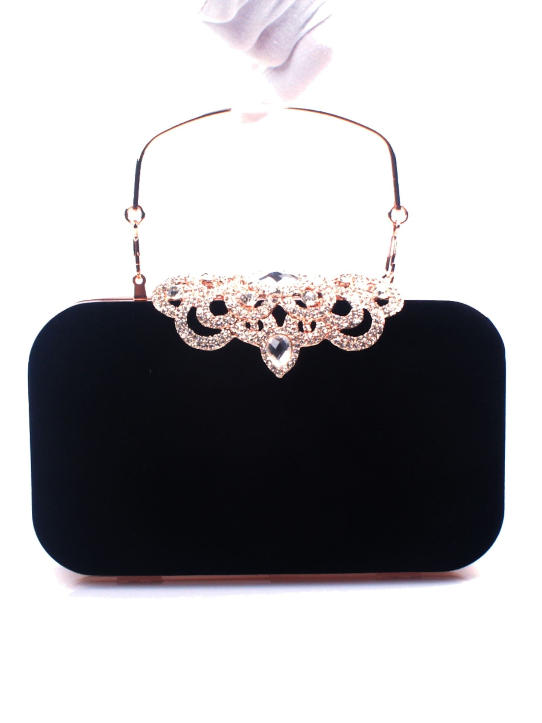 Elegant Retro Velvet Clutch Bags with Rhinestone Accents
