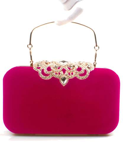 Elegant Retro Velvet Clutch Bags with Rhinestone Accents