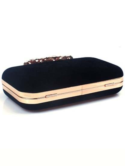 Elegant Retro Velvet Clutch Bags with Rhinestone Accents