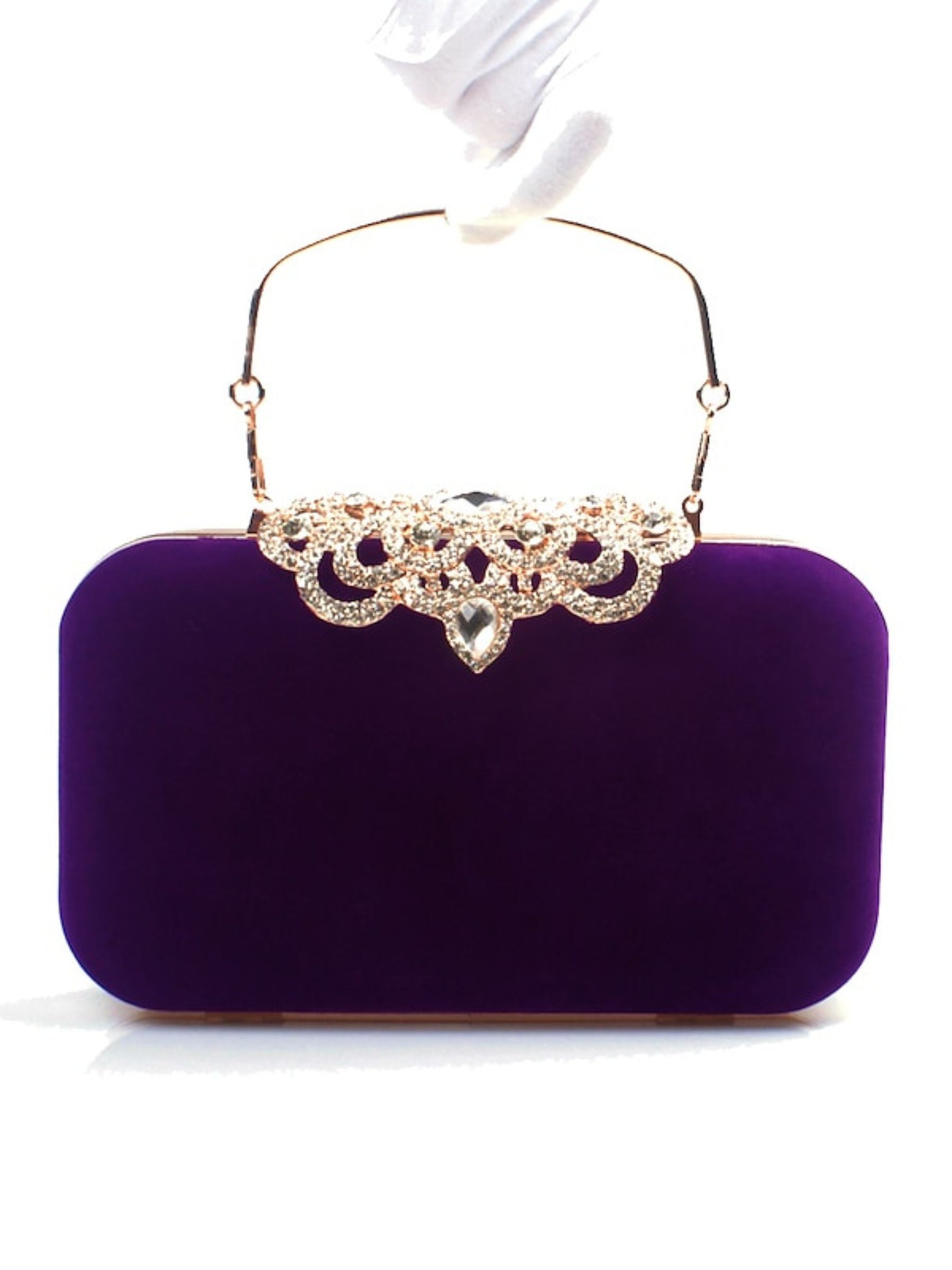 Elegant Retro Velvet Clutch Bags with Rhinestone Accents