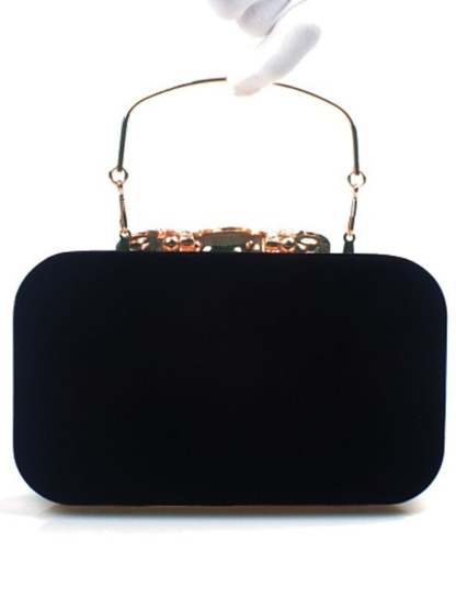 Elegant Retro Velvet Clutch Bags with Rhinestone Accents