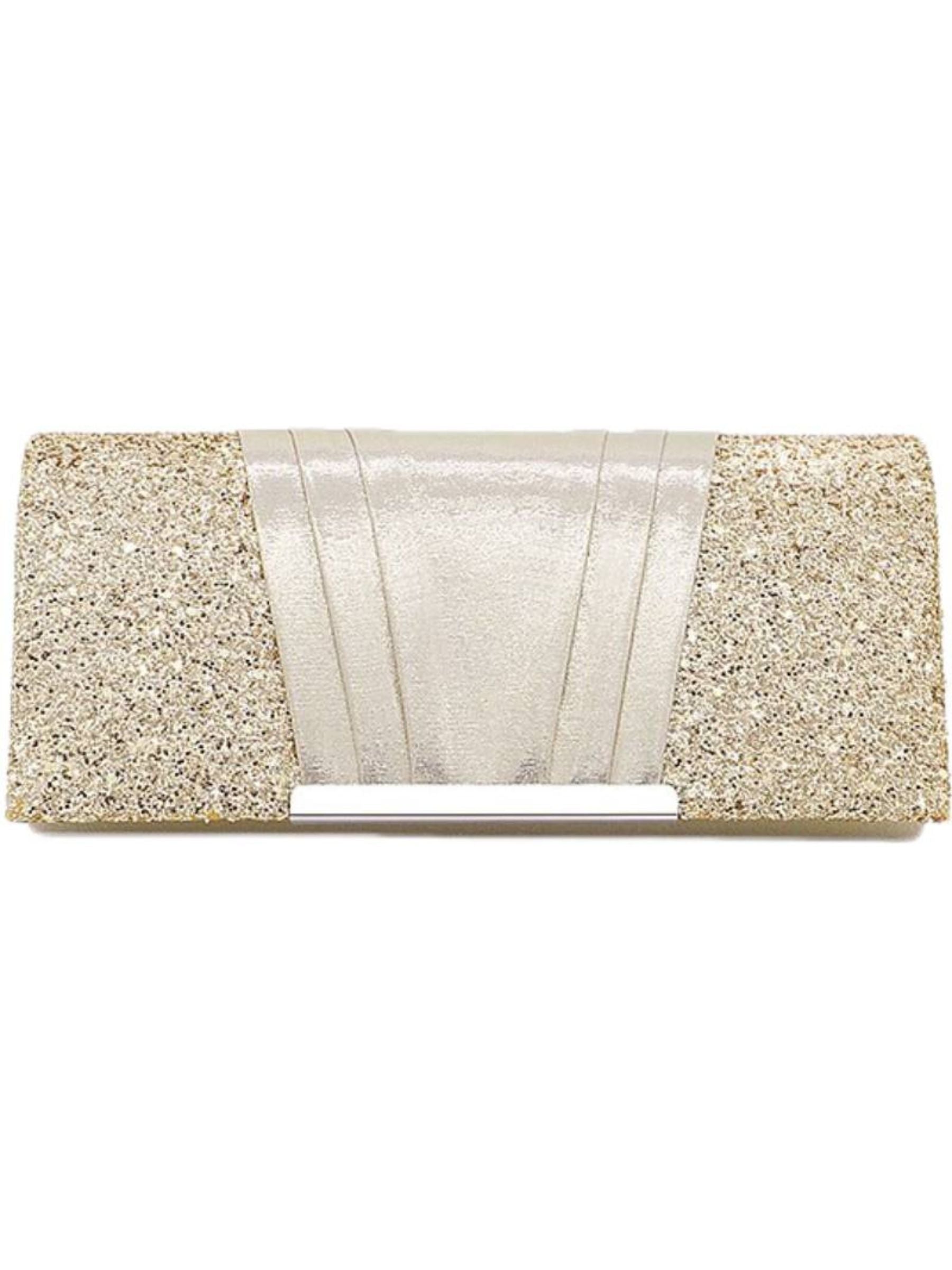 Elegant Gold Evening Clutch Bag Featuring Sparkling Sequins
