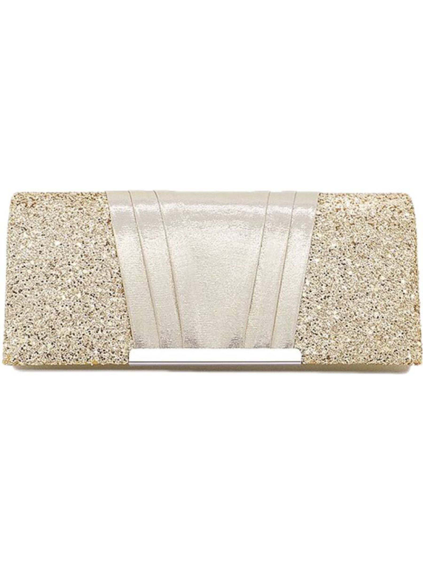Elegant Gold Evening Clutch Bag Featuring Sparkling Sequins