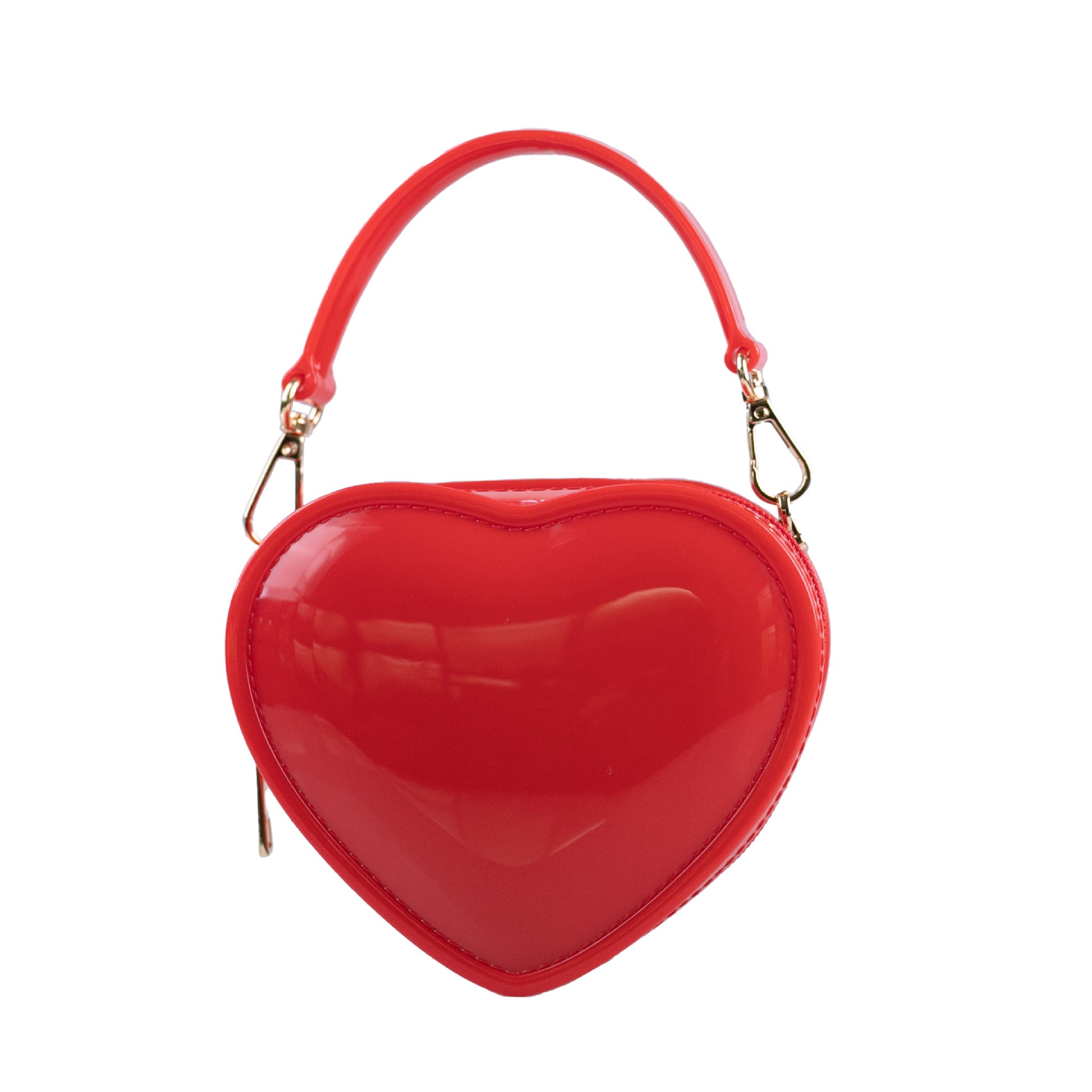 Fashionable Evening Clutch Bag in Sweet Pink PVC Heart Jelly