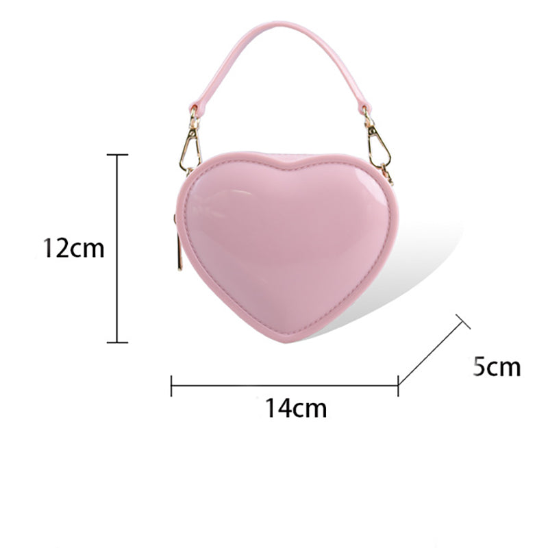 Fashionable Evening Clutch Bag in Sweet Pink PVC Heart Jelly