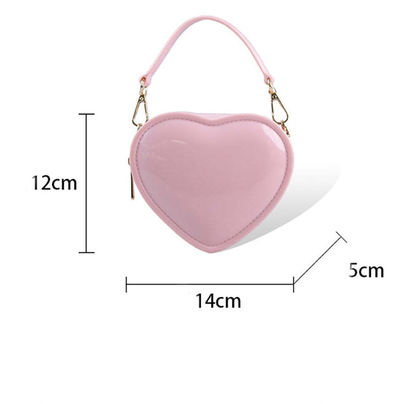 Fashionable Evening Clutch Bag in Sweet Pink PVC Heart Jelly