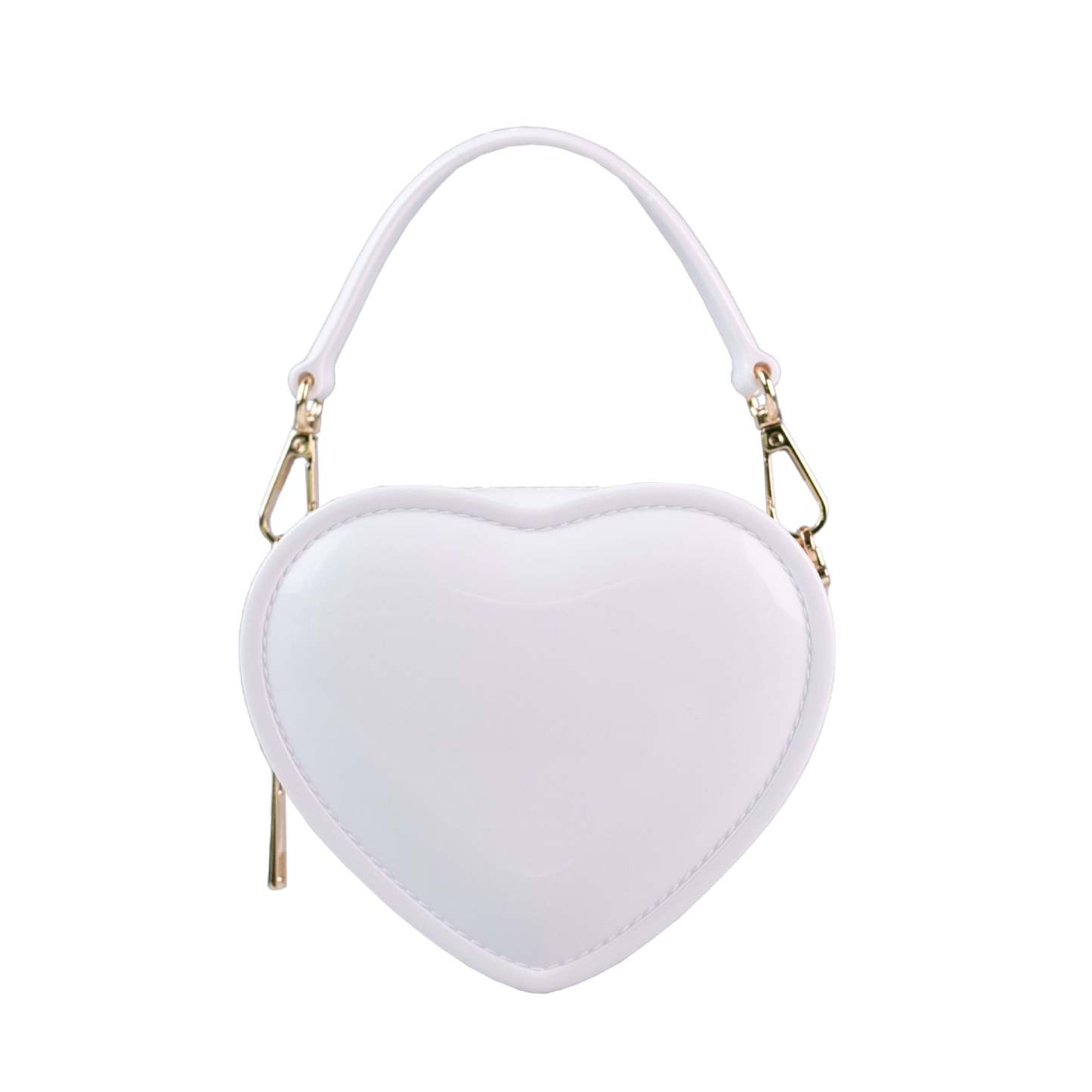 Fashionable Evening Clutch Bag in Sweet Pink PVC Heart Jelly
