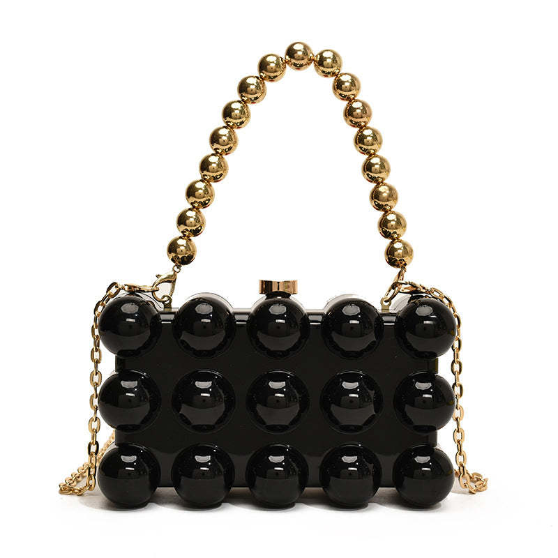 Minimalist Retro Metal Ball Chain Bags in Gold