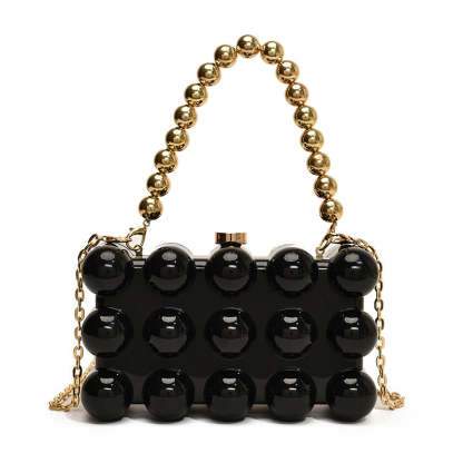 Minimalist Retro Metal Ball Chain Bags in Gold