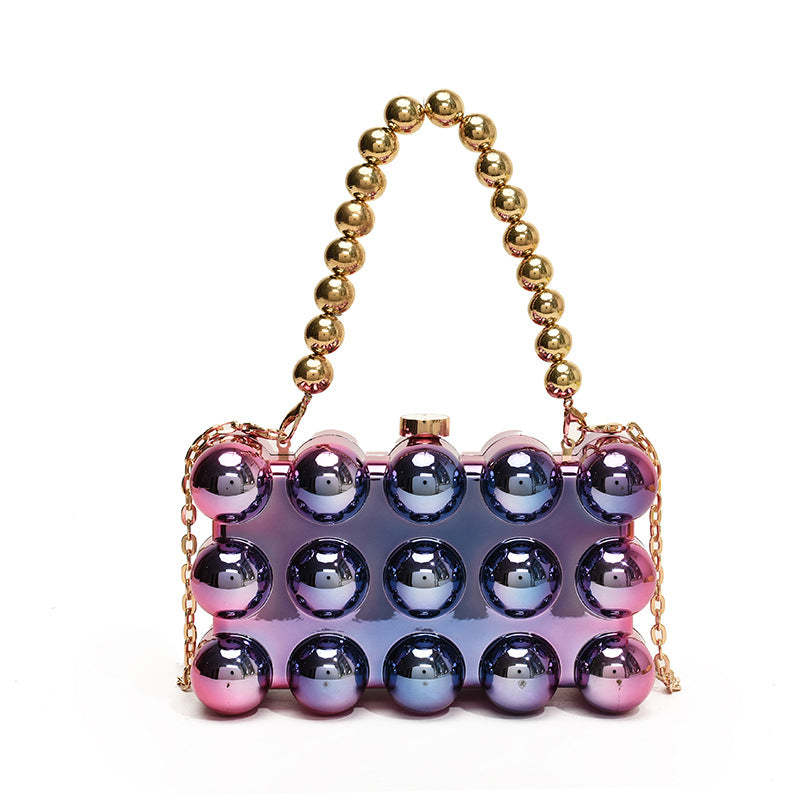 Minimalist Retro Metal Ball Chain Bags in Gold
