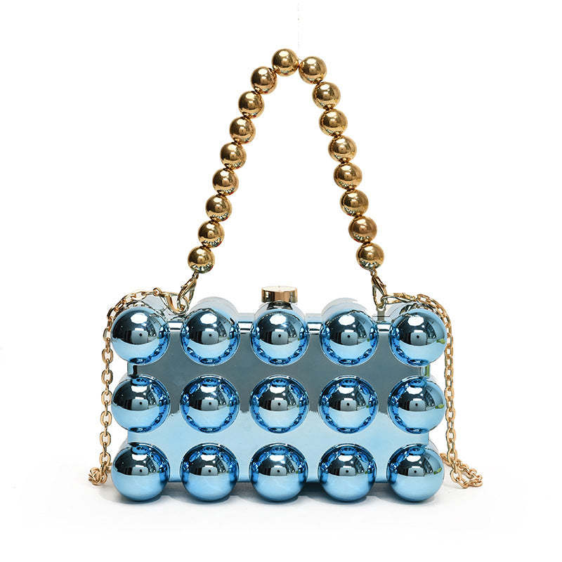 Minimalist Retro Metal Ball Chain Bags in Gold